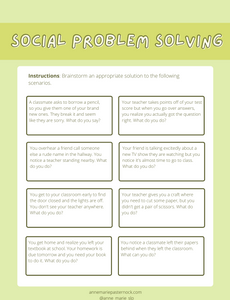 Social Problem Solving Packet Free Digital Download