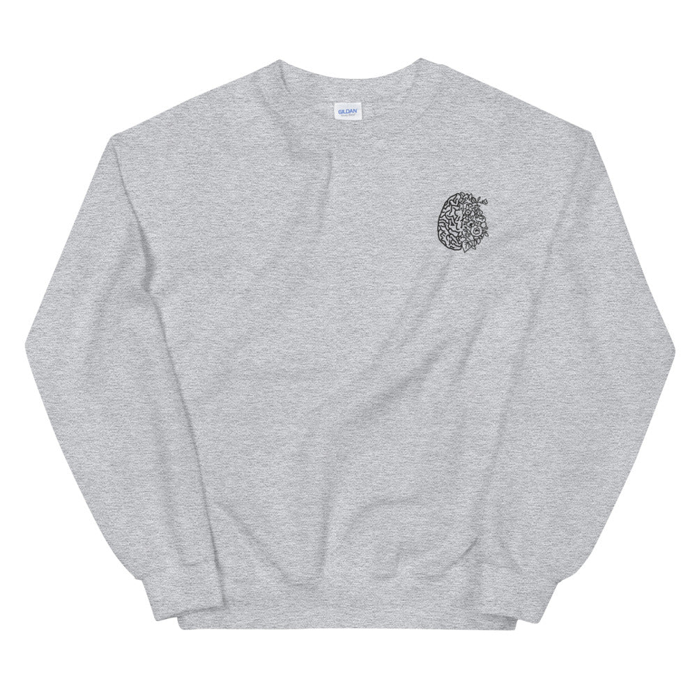 Right & Left Brain Embroidered Crewneck